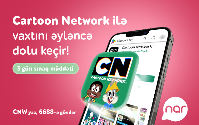 &ldquo;Nar&rdquo; yüksək keyfiyyətli &ldquo;Cartoon Network&rdquo; oyunlarına giriş imkanı təqdim edir &nbsp;